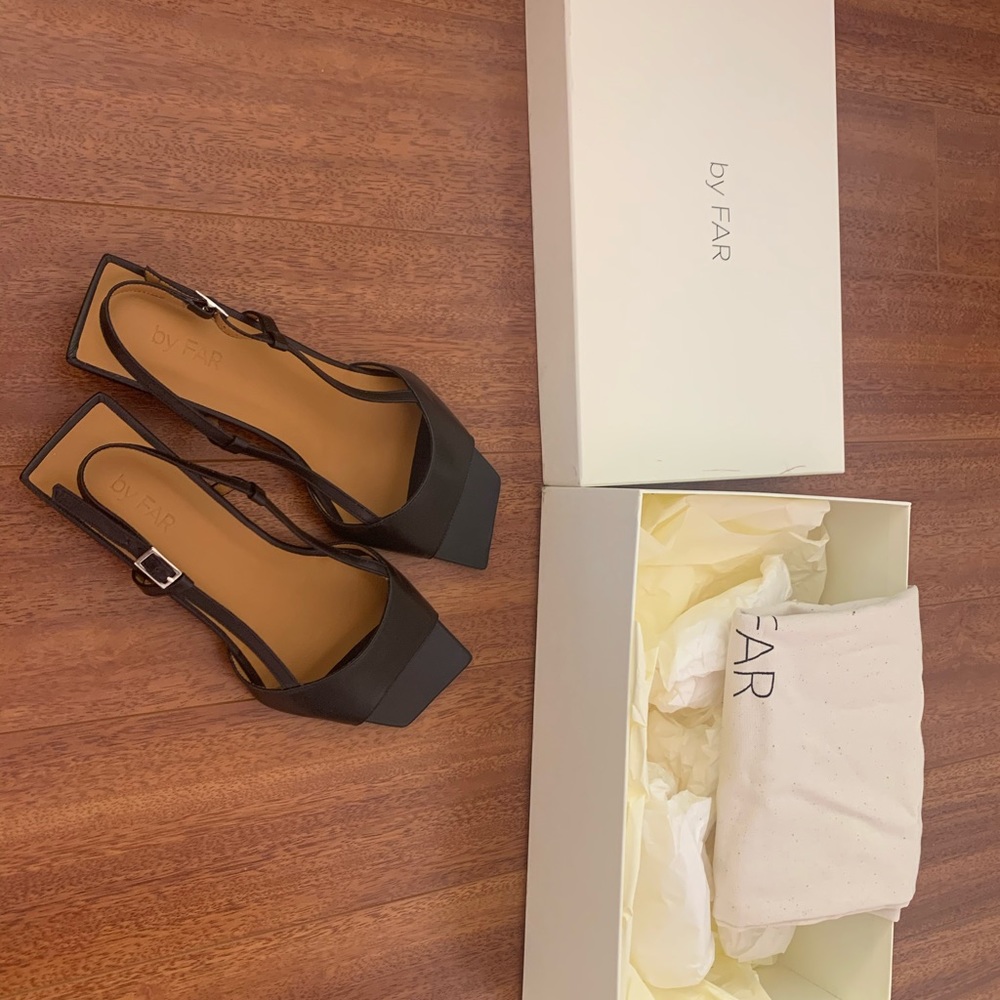 By Far Ilina Black Leather Sandal